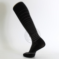 OEM service custom logo black white striped high elastcic compression socks men